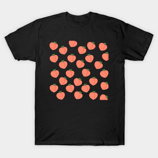 Cute Peach Pattern T-Shirt by Petalprints